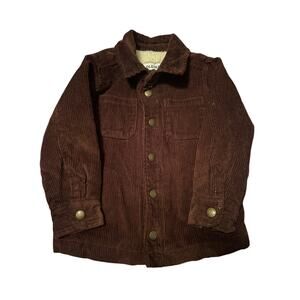 GUC Old Navy Boy's Brown Corduroy Jacket Coat Sherpa Lining Size 3T